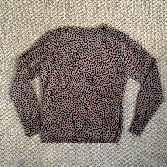 🖤HOST PICK🖤NWOT J. Crew brown and black animal print 💯 Cashmere Sweater - medium - Picture 4 of 5